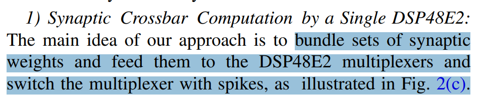 图3: 单一DSP实现突触交叉运算的核心思路